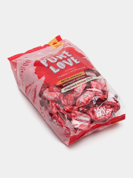 Konti - qulupnayli qaymoq ta’mli Pure love konfetlari, 500 g