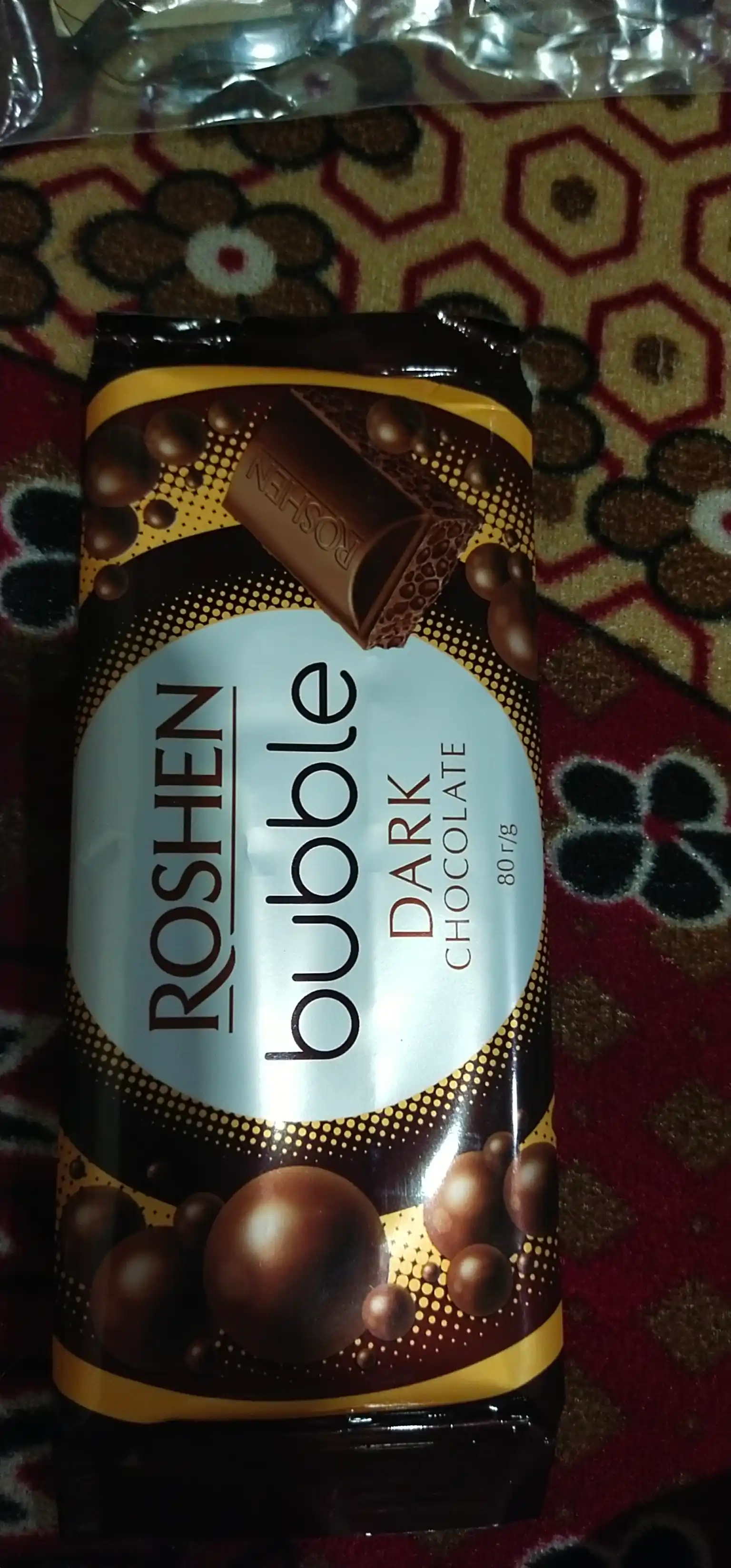 Shokolad Roshen, g'ovakli ekstra qora, 80 g