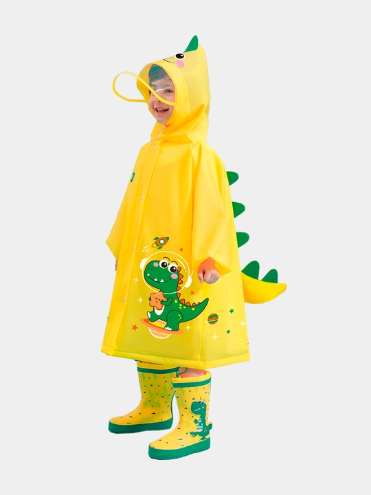 Плащ дождевик детский с капюшоном, 1-7 лет