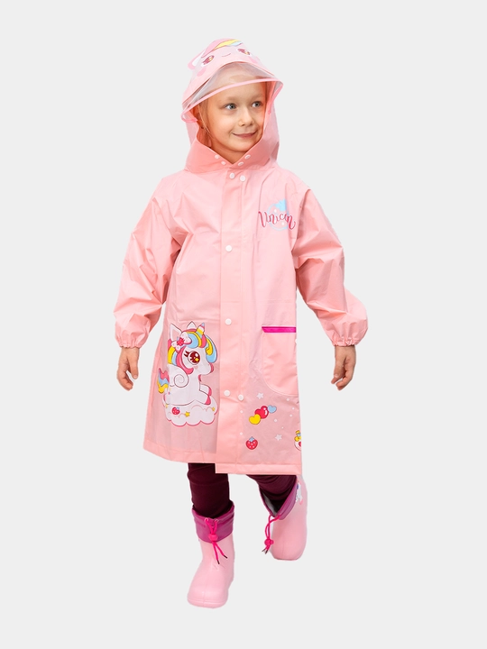 Плащ дождевик детский с капюшоном, 1-7 лет