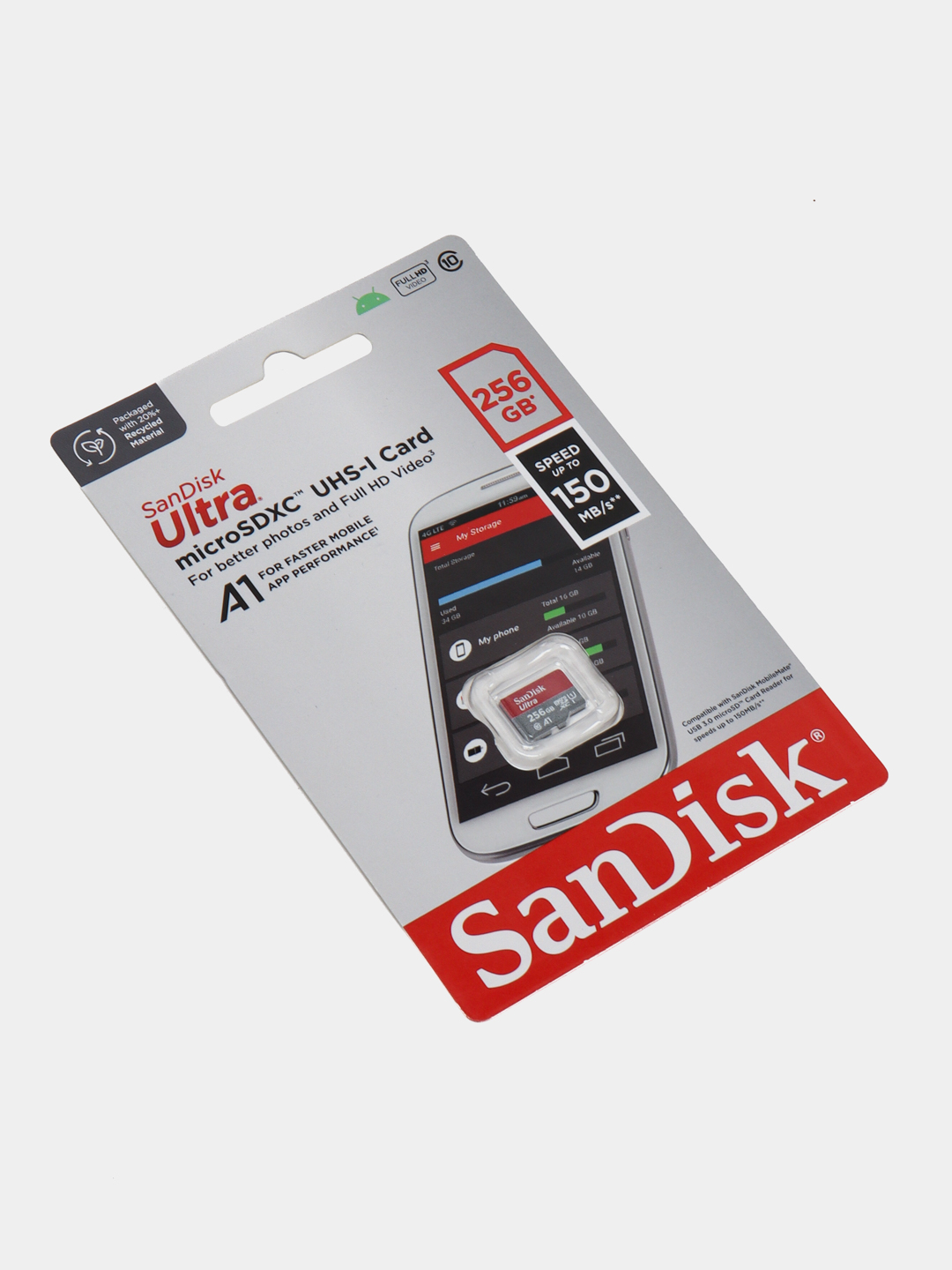 Флешка на телефон карта памяти microSD SanDisk Ultra, 256 ГБ, 100 Mb/s, A1  класс купить по низким ценам в интернет-магазине Uzum (753462)