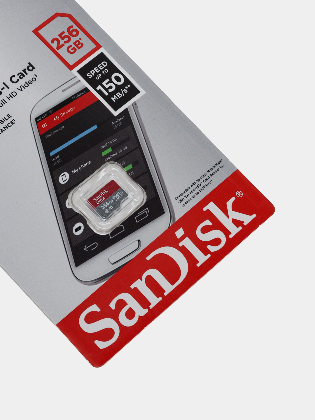 Флешка на телефон карта памяти microSD SanDisk Ultra, 256 ГБ, 100 Mb/s, A1  класс купить по низким ценам в интернет-магазине Uzum (753462)