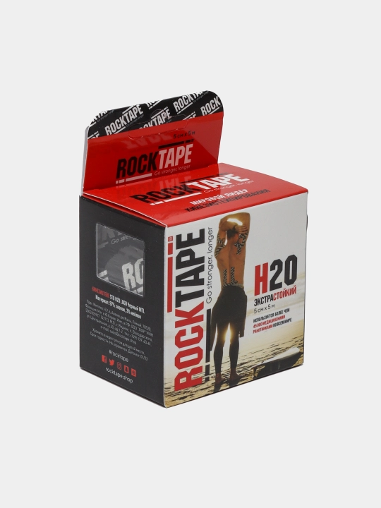Кинезио тейп Rocktape H2O спортивный, водостойкий, усиленная фиксация, 5 см × 5 м