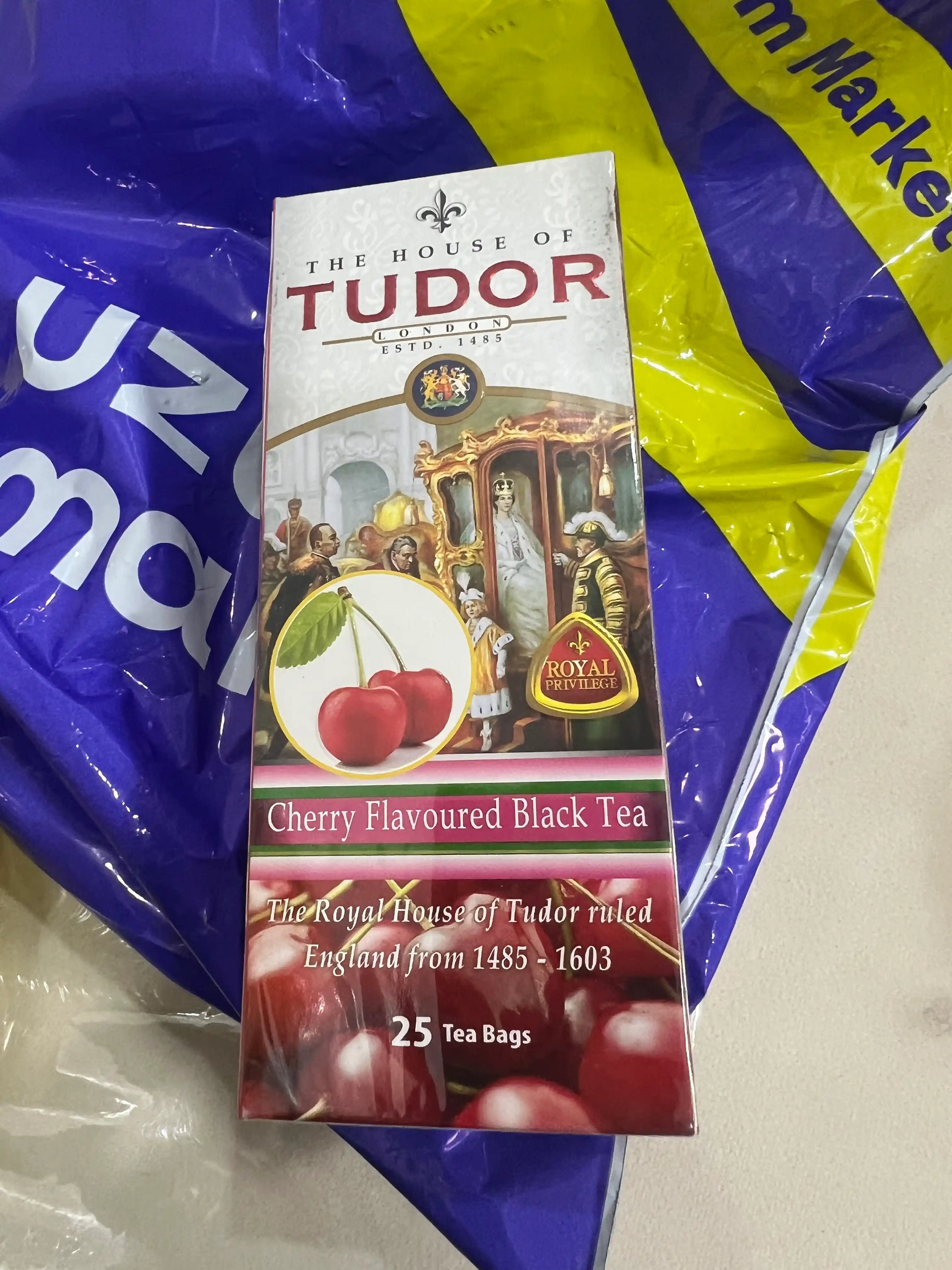 Qora choy Tudor Olcha, 25 choy paketchalari
