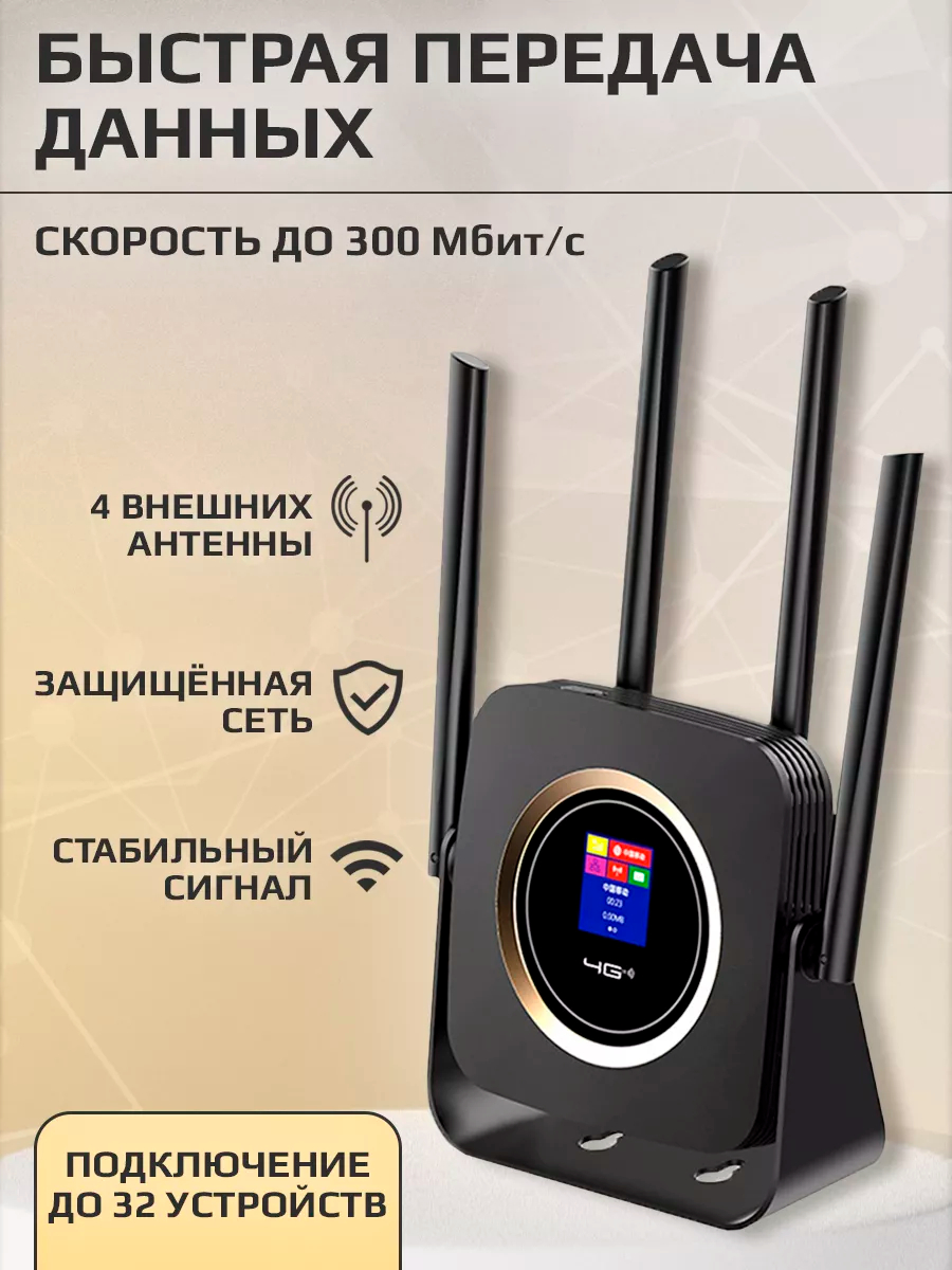 Wi-Fi роутер, модем 4G CPE-903B со слотом для SIM-карты, 4-х антенный с  аккумулятором купить по низким ценам в интернет-магазине Uzum (767953)