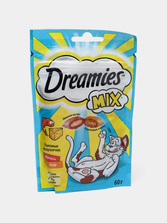 Qizil ikra va pishloqli Dreamies mushuklarini shirinliki, 60 g - 