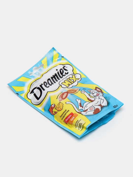 Qizil ikra va pishloqli Dreamies mushuklarini shirinliki, 60 g