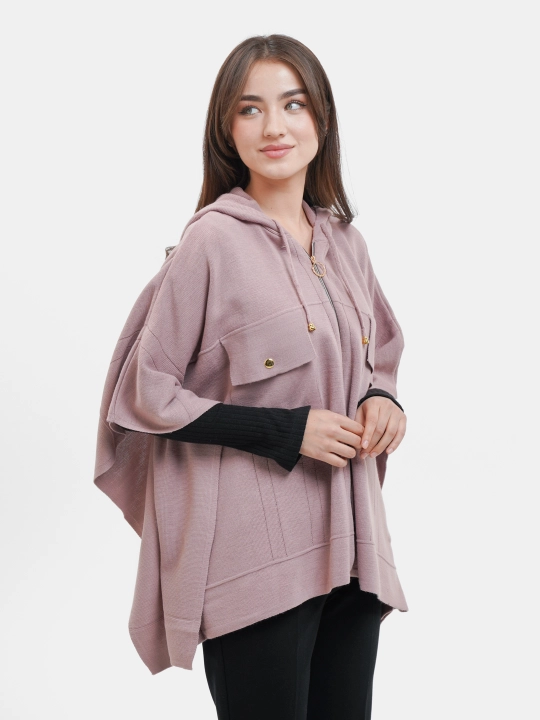 Didov Triko modaga mos poncho-kapyushoni bilan