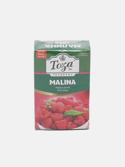 Toza Зелёный чай со вкусом малины, 80 гр - 