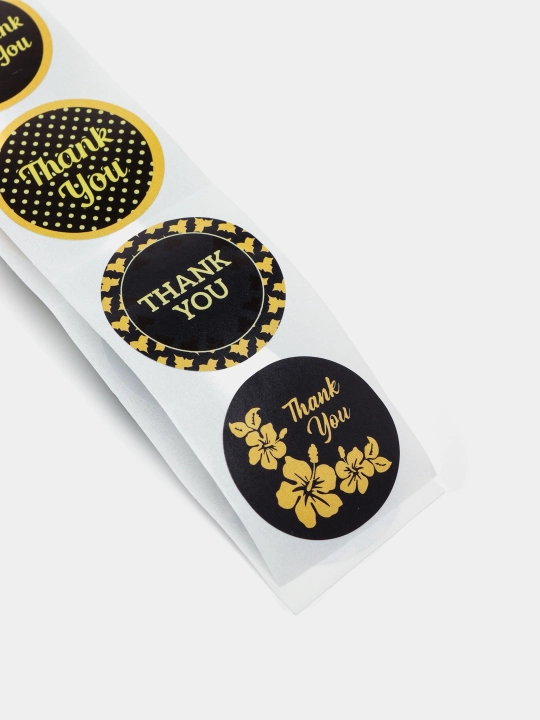 Qora va tilla rangli THANK YOU stiker nakleykalar to'plami
