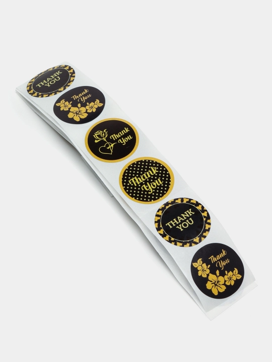 Qora va tilla rangli THANK YOU stiker nakleykalar to'plami - 
