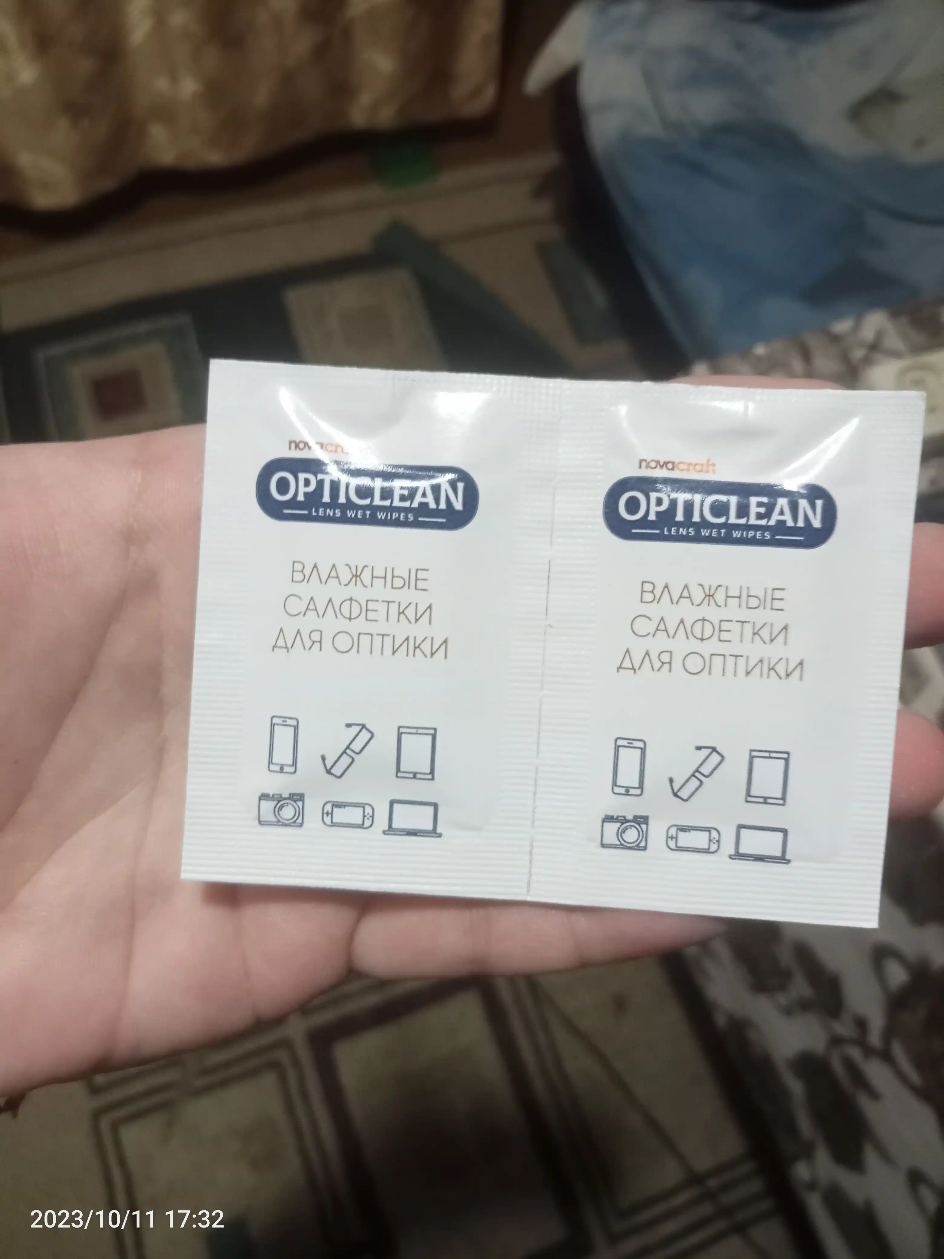 Opticlean ko‘zoynak va gadjet ekranlari uchun nam salfetkalar, 20 dona