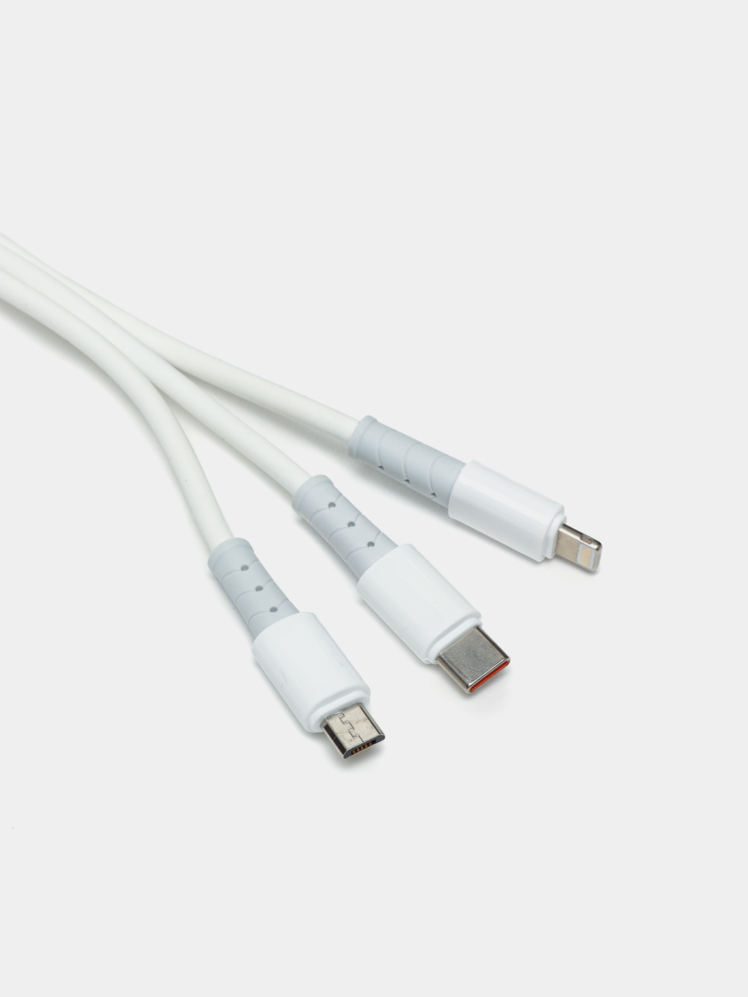 Кабель для зарядки телефона 3 в 1, с разъемами Micro-USB, Type-C, Lightning  купить по низким ценам в интернет-магазине Uzum (747525)