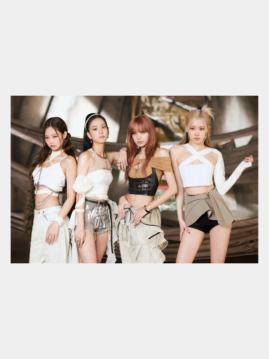 Pop guruhi bilan plakat Black pink, musiqiy guruh Black pink, A3