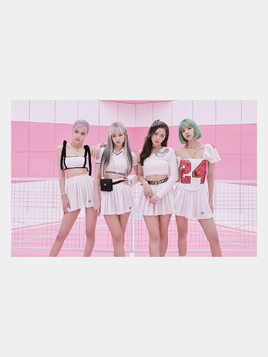 Pop guruhi bilan plakat Black pink, musiqiy guruh Black pink, A3