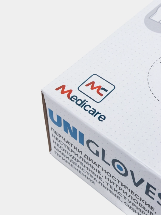Медицинские одноразовые перчатки Unigloves нитриловые, неопудренные, 100 шт