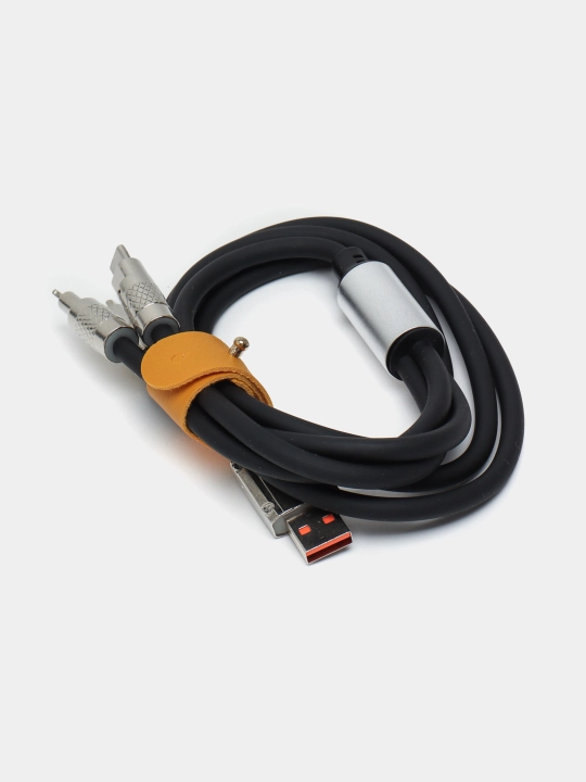 Tez zaryadlash uchun USB kabeli 3 tasi 1 da, 120 Vt, 6A - 