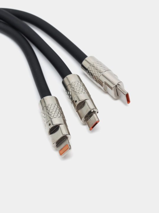 USB-кабель 3 в 1 для быстрой зарядки, 120 Вт, 6 А