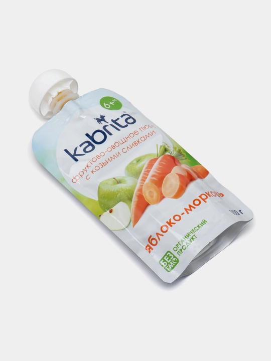 Фруктовое-овощное пюре Яблоко-морковь Kabrita, 100 г