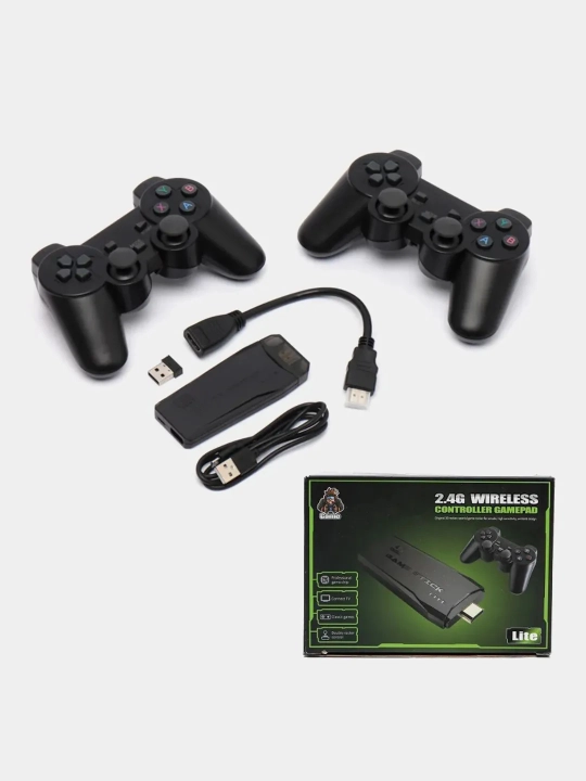 Game Stick Lite 64GB-128GB o‘yin pristavkasi + 2 pult, 15000+ retro o‘yinlar, HDMI