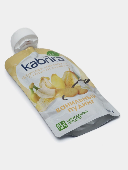 Фруктово-злаковое пюре Ванильный пудинг Kabrita, 100 гр