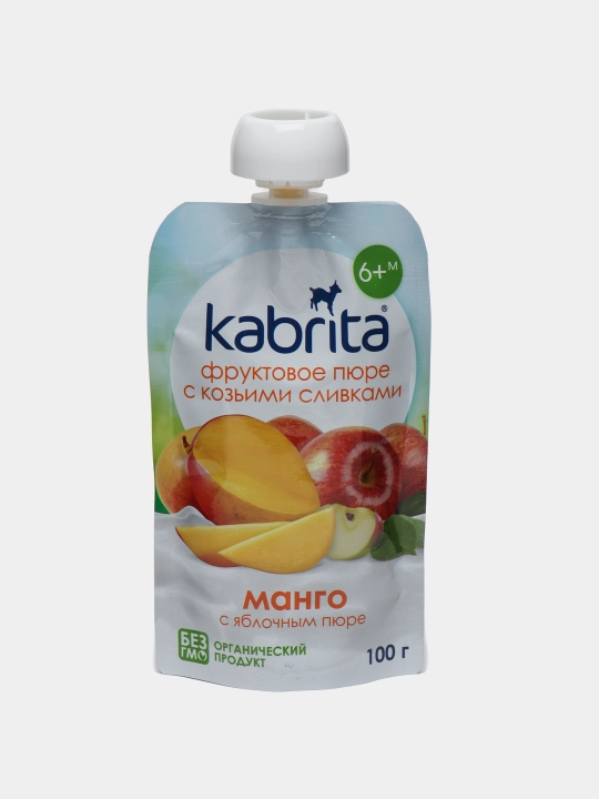 Фруктовое пюре Манго, с яблочным пюре KABRITA, 100 г