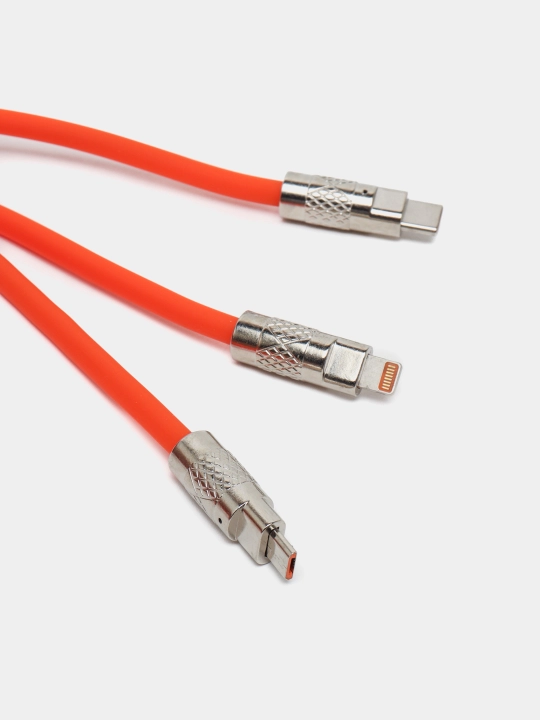 USB-кабель 3 в 1 для быстрой зарядки, 120 Вт, 6 А