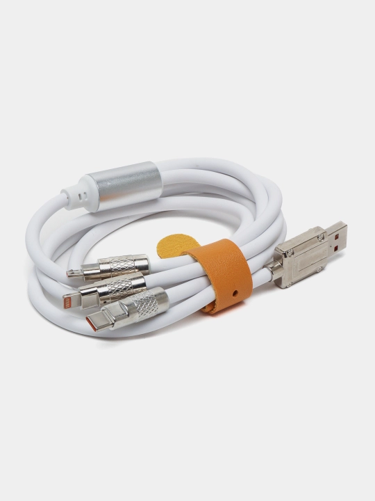 Tez zaryadlash uchun USB kabeli 3 tasi 1 da, 120 Vt, 6A - 