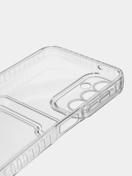 Силиконовый чехол с прозрачным слотом для карт для Samsung A и S Plus, Ultra (все модели)