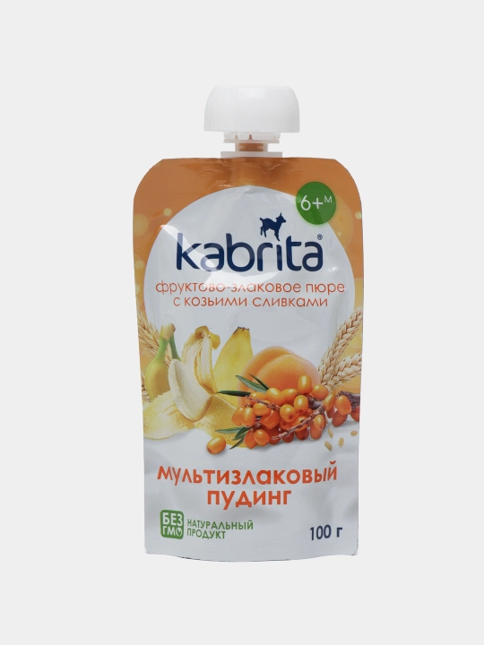 Mevali donli pyure, ko'p donli puding Kabrita, 100 gr