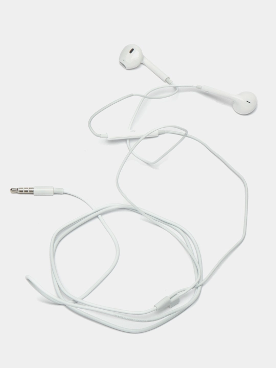 Simli quloqchinlar iPhone va Android uchun, mini jack, oq, 3.5 mm