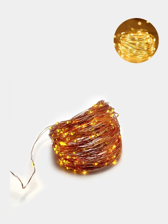 Yangi yil gulchambar ipi "Shudring", USB quvvat, 5, 10 va 20 metr