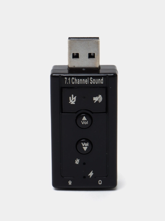 Tashqi USB ovoz kartasi 7.1, boshqarish tugmachalari bilan