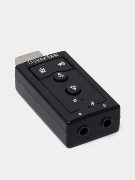 Tashqi USB ovoz kartasi 7.1, boshqarish tugmachalari bilan