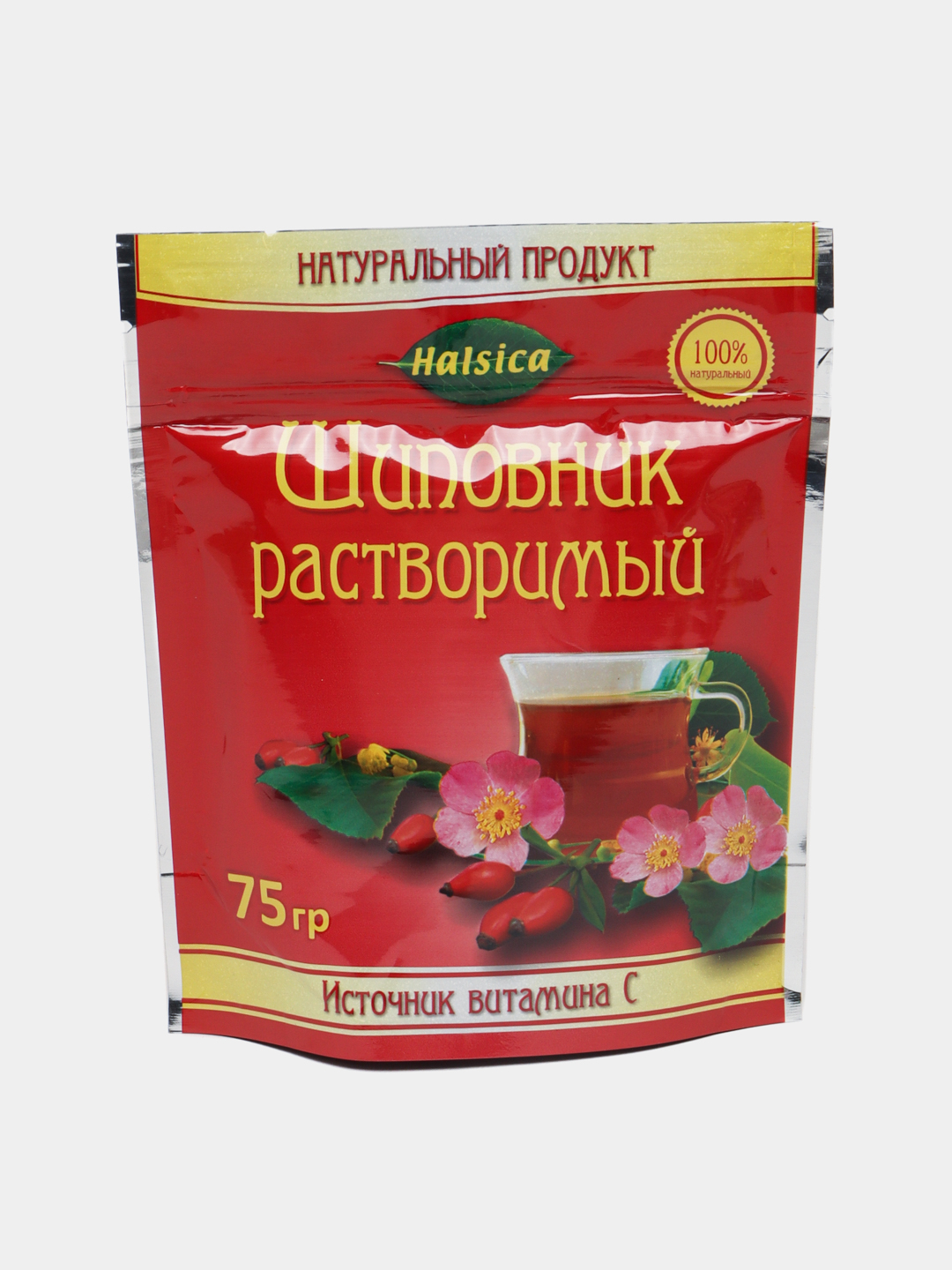 Шиповник растворимый Halsica, источник витамина С, рассыпчатый - 75 гр ...