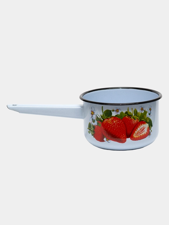 Ковш кухонный, стальной, эмалированный, ковшик с рисунком, жаропрочная эмаль, 1.5 литра - 