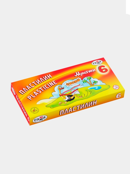 Пластилин Гамма "Мультики", 6 цветов, 120г, со стеком, картон