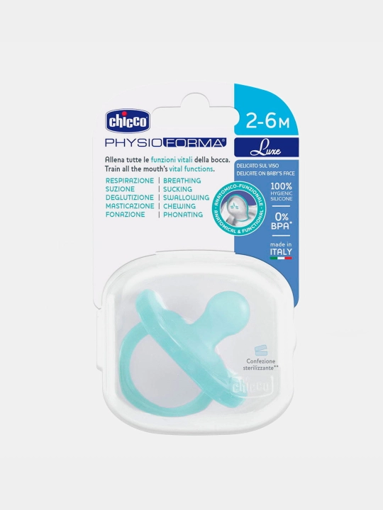 Пустышка Chicco Physio Forma Soft Luxe, силиконовая, 2-6м, 1 шт - 