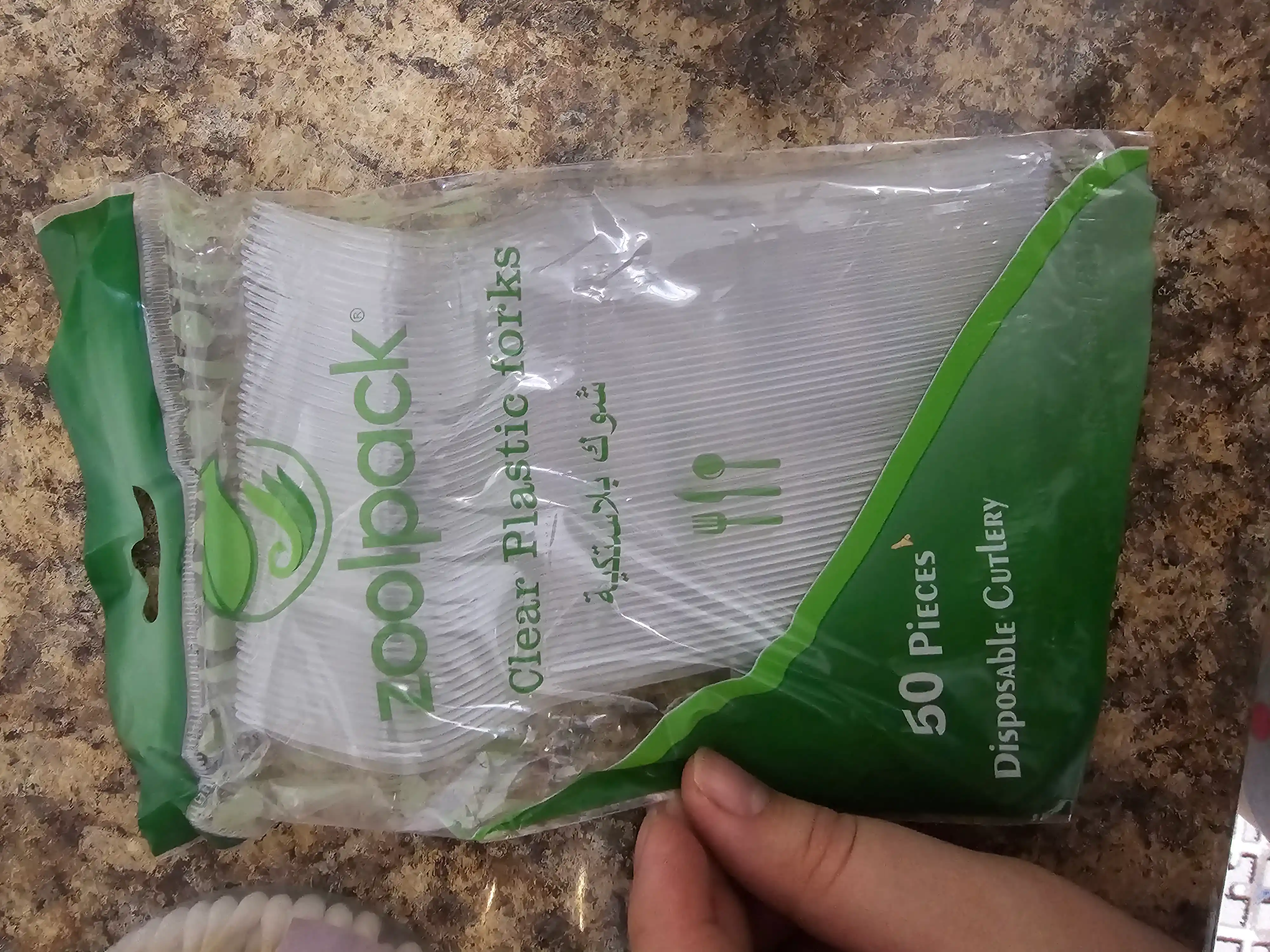 Bir martali ishlatiladigan vilkalar Zoolpack, plastmassa, shaffof, 50 dona, 16.5 sm