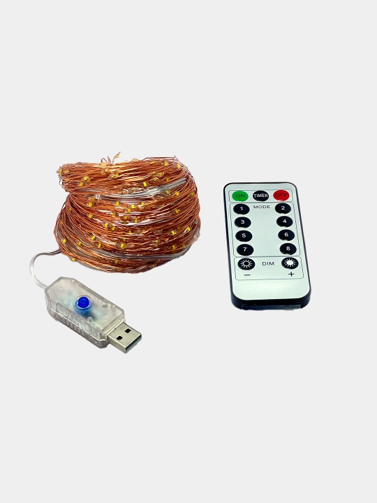 Yangi yil gulchambar ipi "Shudring", USB quvvat, 5, 10 va 20 metr