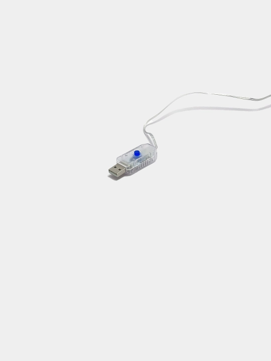 Yangi yil gulchambar ipi "Shudring", USB quvvat, 5, 10 va 20 metr