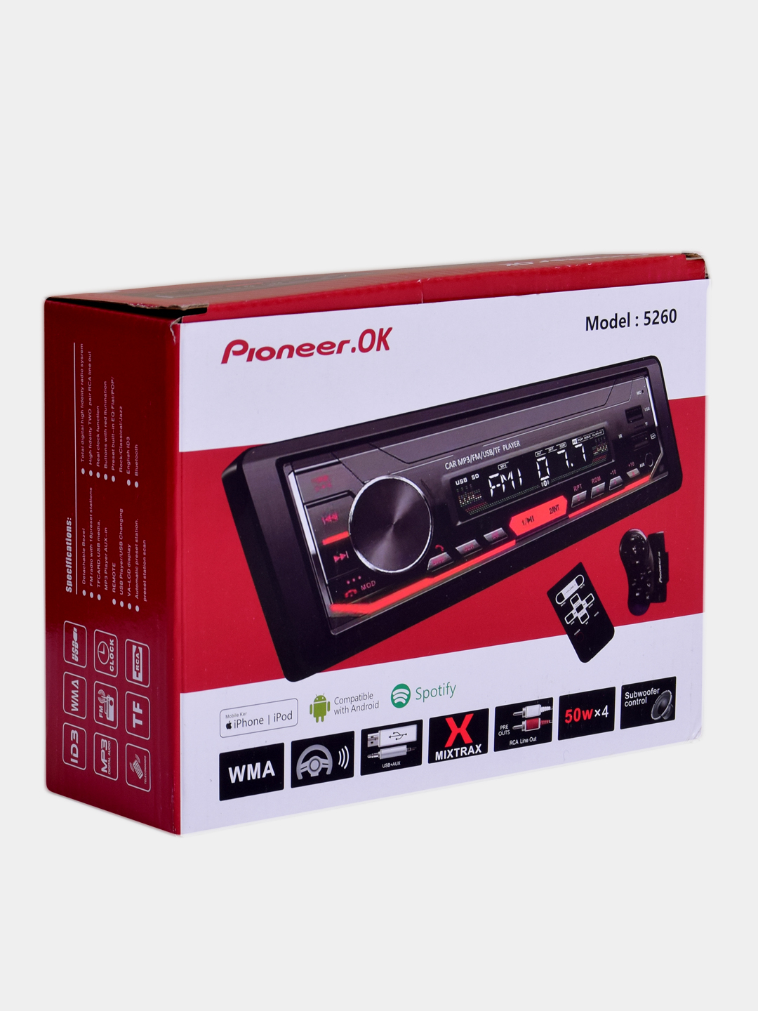 Aвтомагнитола MP3-плеер Pioner Bluetooth USB AUX FM 5260 купить по низким  ценам в интернет-магазине Uzum (786401)