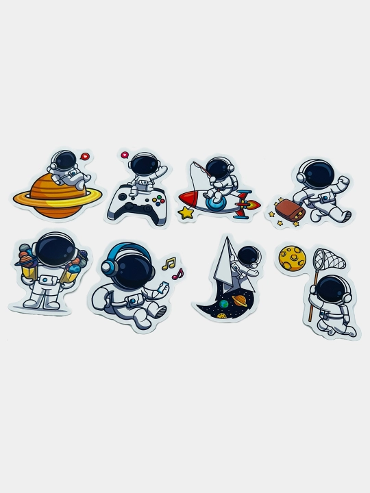 Наклейки, стикеры "Космонавт, ракета, планеты, космос, NASA, луна, галактика"