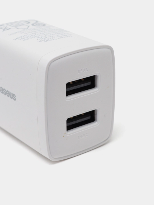 Baseus Compact Charger 2u 10.5 W EU tarmoq zaryadlovchi qurilmasi oq (CCXJ010202)