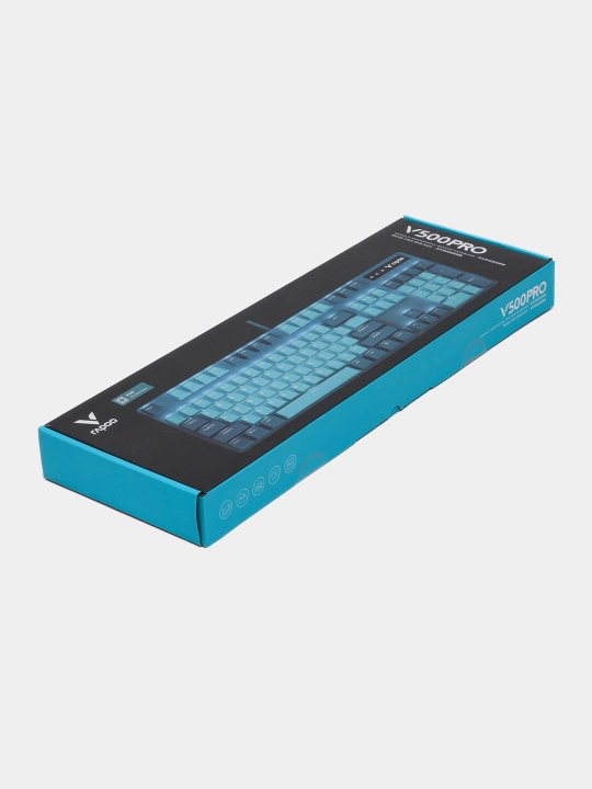 Rapoo V500 pro blue switch o'yin klaviaturasi, mexanik klaviatura, o'yin klaviaturasi