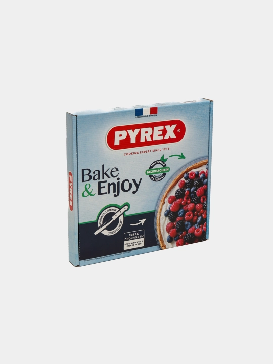 Круглая стеклянная форма для выпечки пирога PYREX с фигурным краем, 25 см