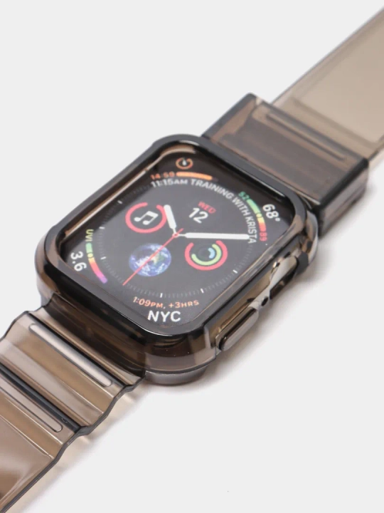 Ремешок для Apple Watch, браслет силиконовый, прозрачный, 38 / 40 / 41 / 42 / 44 45 49 мм