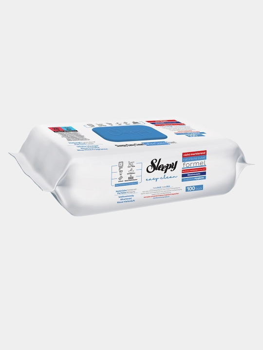 Уксусные влажные салфетки Sleepy "Easy Clean-отбеливатель", 100 шт, синие