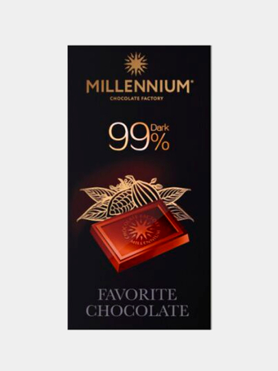 Шоколад Millennium Favorite чёрный, 99% какао, 100 г - 