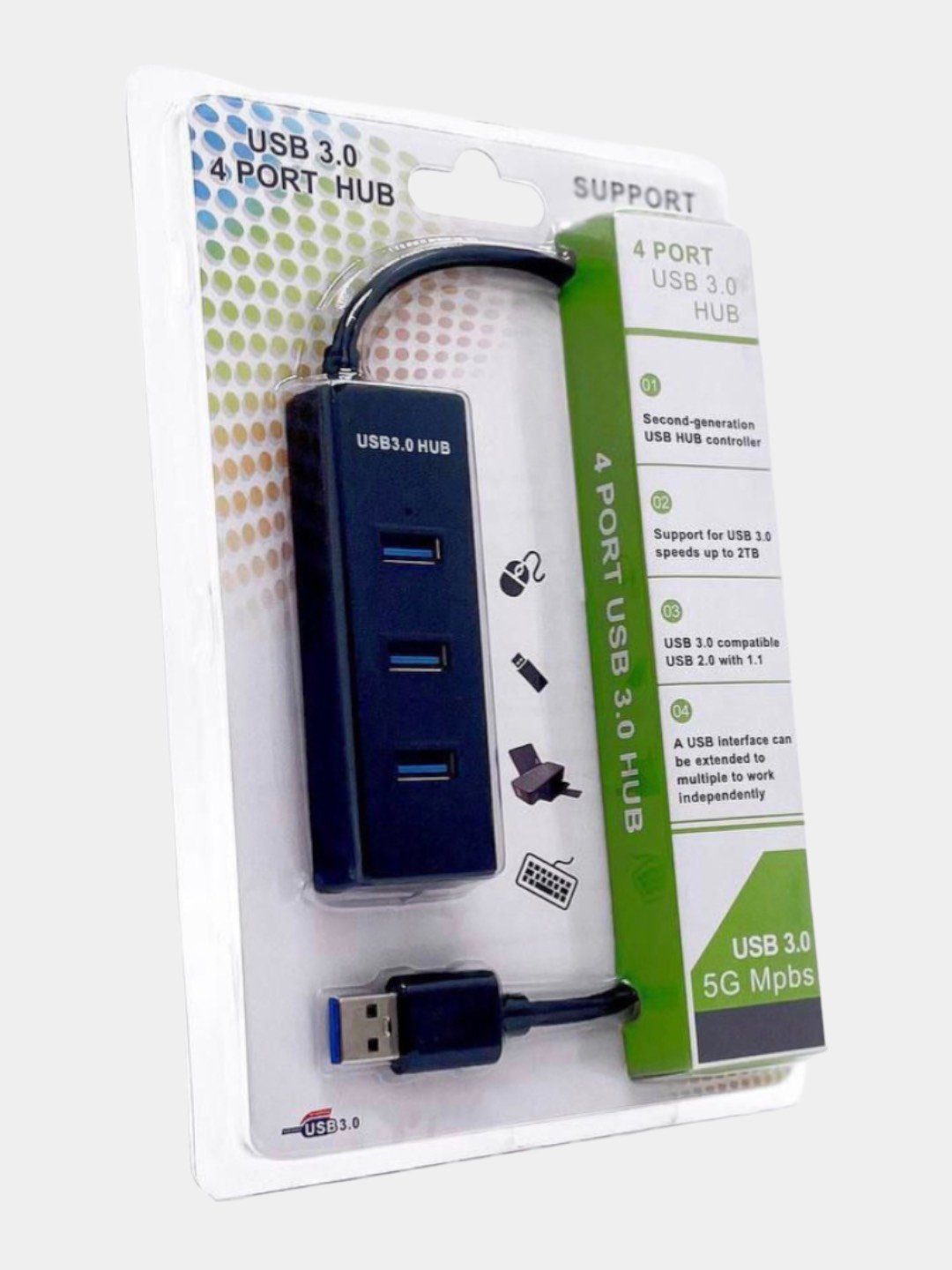 Хаб USB 3.0, 4 порта купить по низким ценам в интернет-магазине Uzum ...